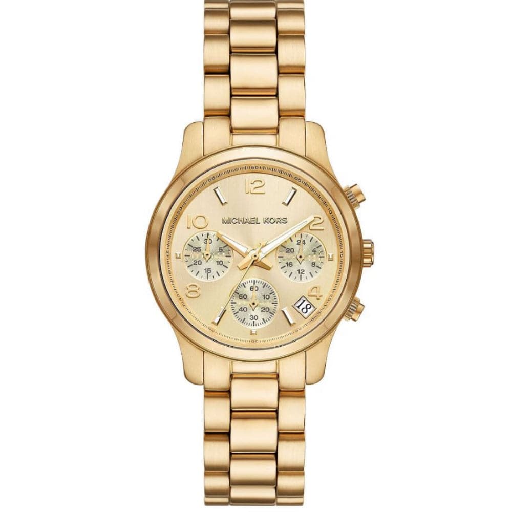 Michael Kors Runaway Gold Dial Stainless Steel Strap Women Watch MK732 ...