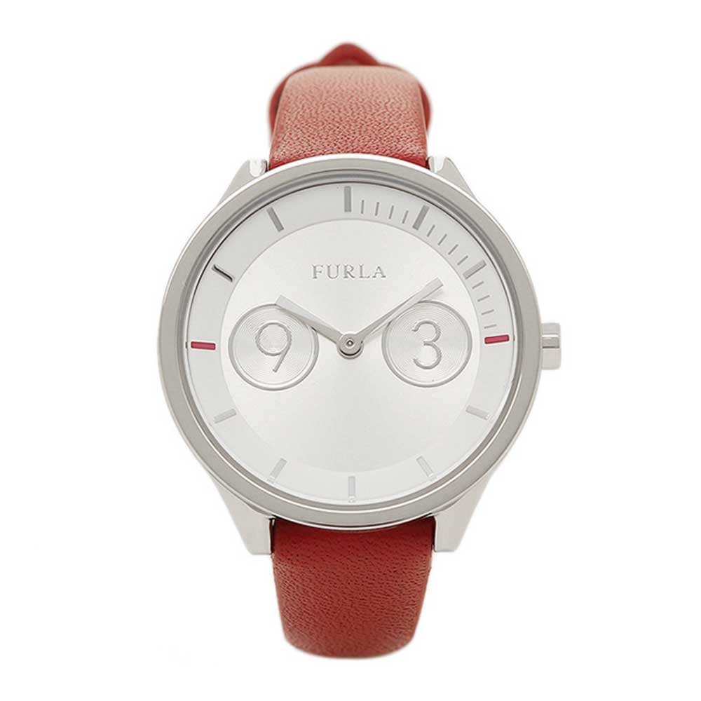 FURLA METROPOLIS ANALOG QUARTZ SILVER STAINLESS STEEL R4251102507 RED LEATHER STRAP WOMEN'S WATCH - H2 Hub Watches