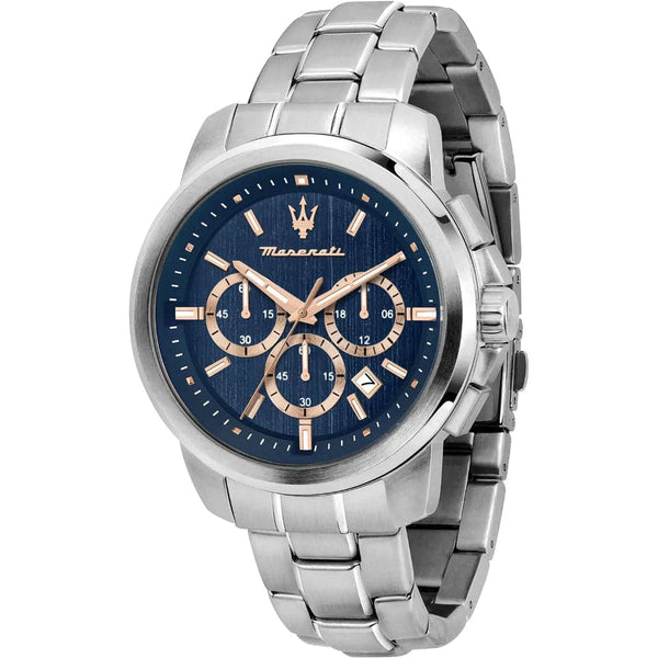 Maserati Chronograph Blue Dial Silver Stainless Steel Strap Men Watch R8873621037