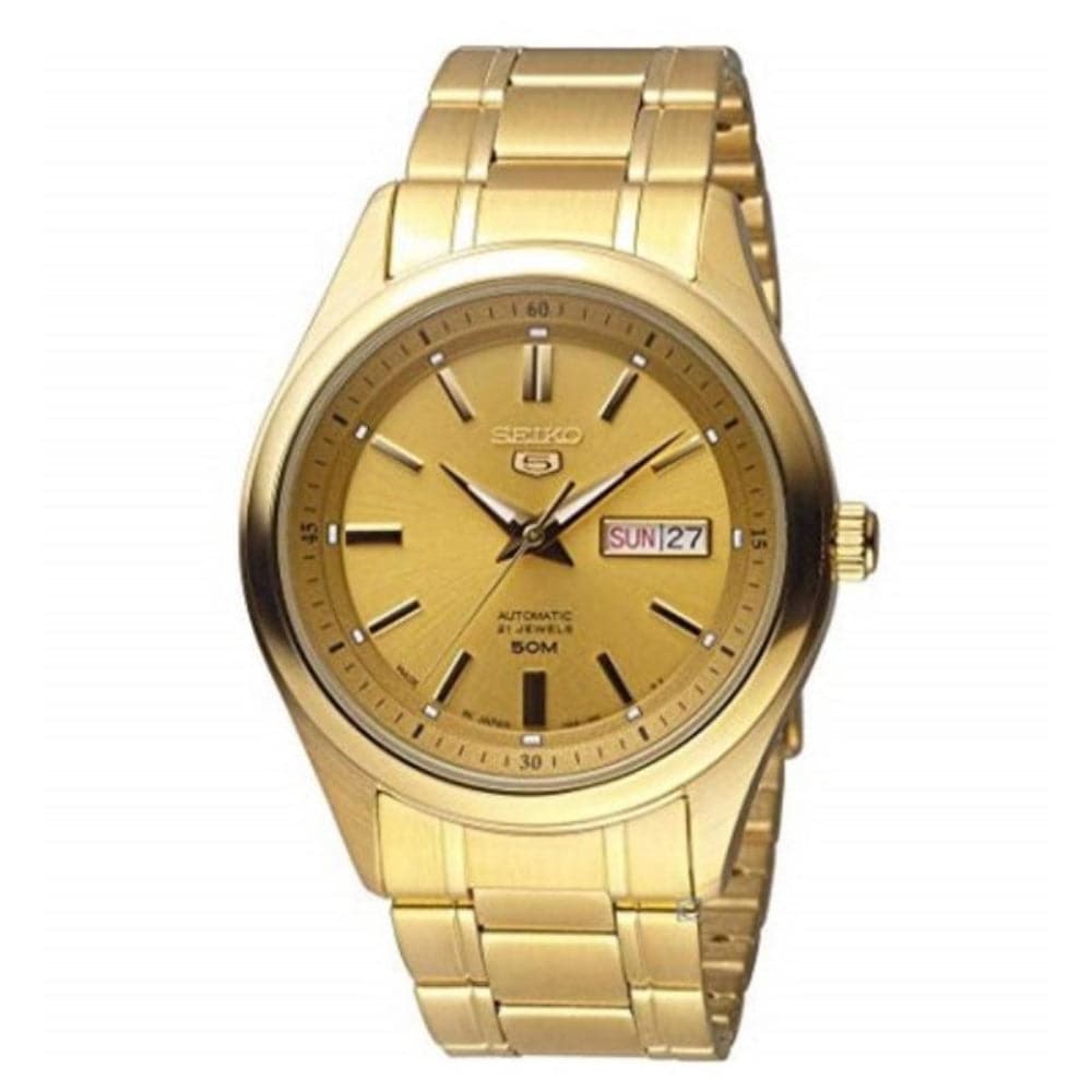 SEIKO 5 SNKN96J1P GOLD DIAL STAINLESS STEEL MEN WATCH – H2 Hub