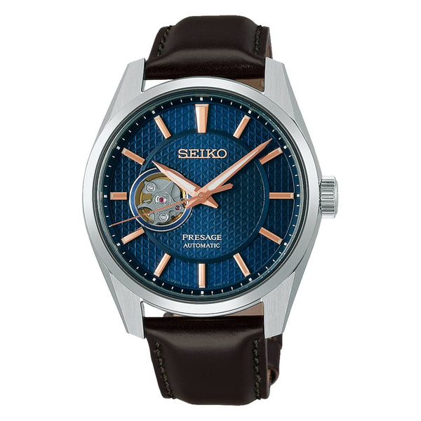 Seiko Presage Blue Dial Brown Leather Strap Men Watch SPB311J1