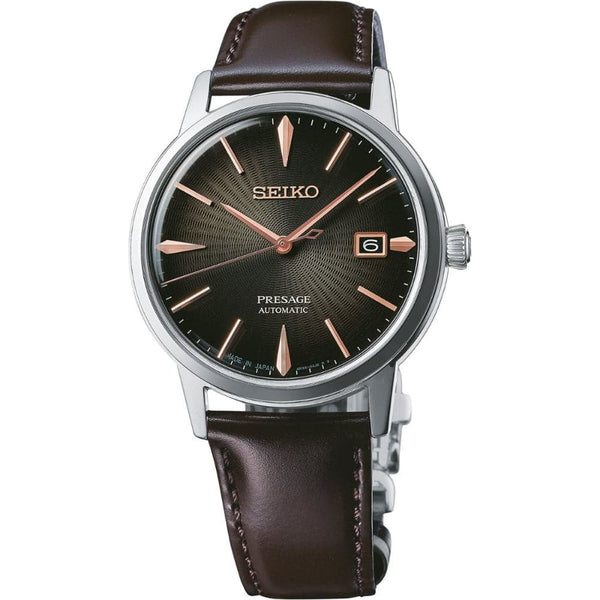 SEIKO PRESAGE SRPJ17J1 BROWN LEATHER MEN WATCH