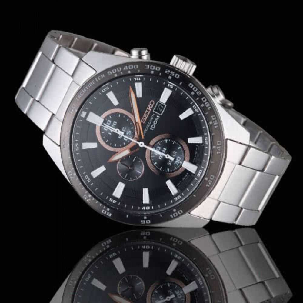 SEIKO CRITERIA SSC649P1 SOLAR CHRONOGRAPH STAINLESS STEEL MEN'S SILVER WATCH - H2 Hub Watches