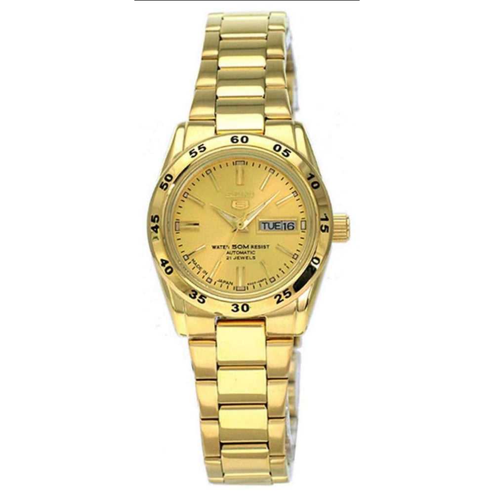 SEIKO 5 SYMG44K1 AUTOMATIC STAINLESS STEEL WOMEN'S GOLD WATCH - H2 Hub Watches