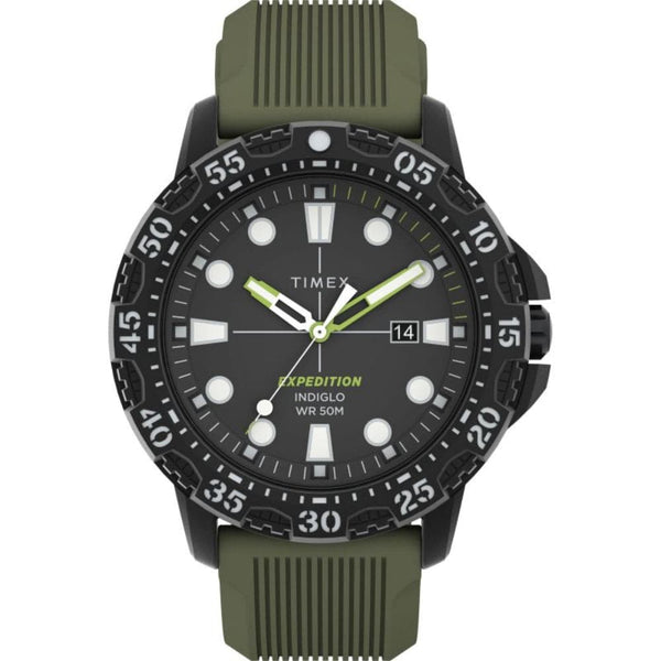 Timex Expedition Black Dial And Green Silicone Strap Men Watch TW4B25400