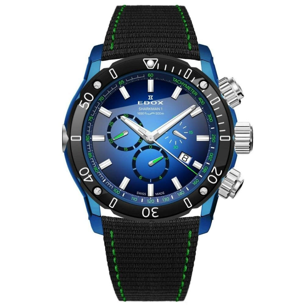 EDOX CHRONO OFFSHORE-1 SHARKMAN 1 LIMITED EDITION ED10221-357BU-BUV MEN'S WATCH - H2 Hub Watches